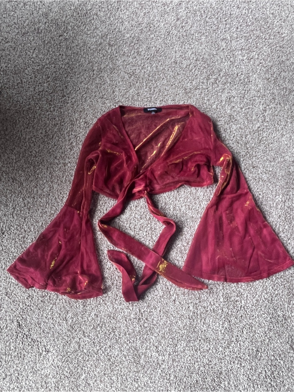 Groovy Orange Iridescent Crop Top